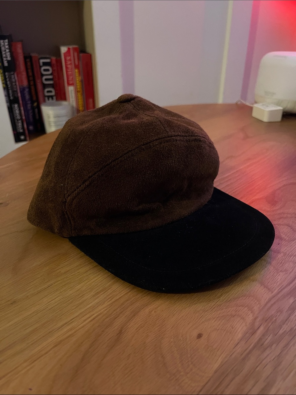 Vintage Bergdorf Goodman Brown and Black Suede Baseball Cap